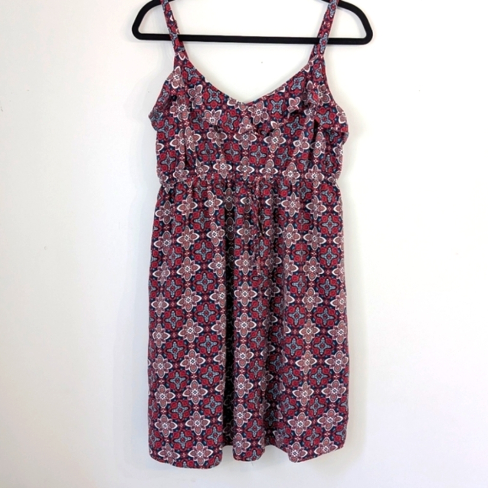 Torrid Dark Blue and Red Patterned Dress
